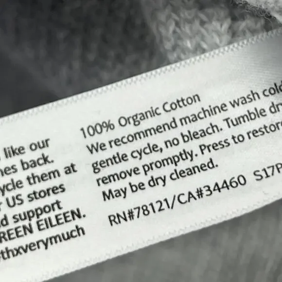 EILEEN FISHER Sweater XL Organic Cotton Shaker Knit Stitch Dolman Sleeve Gray - Picture 11 of 14